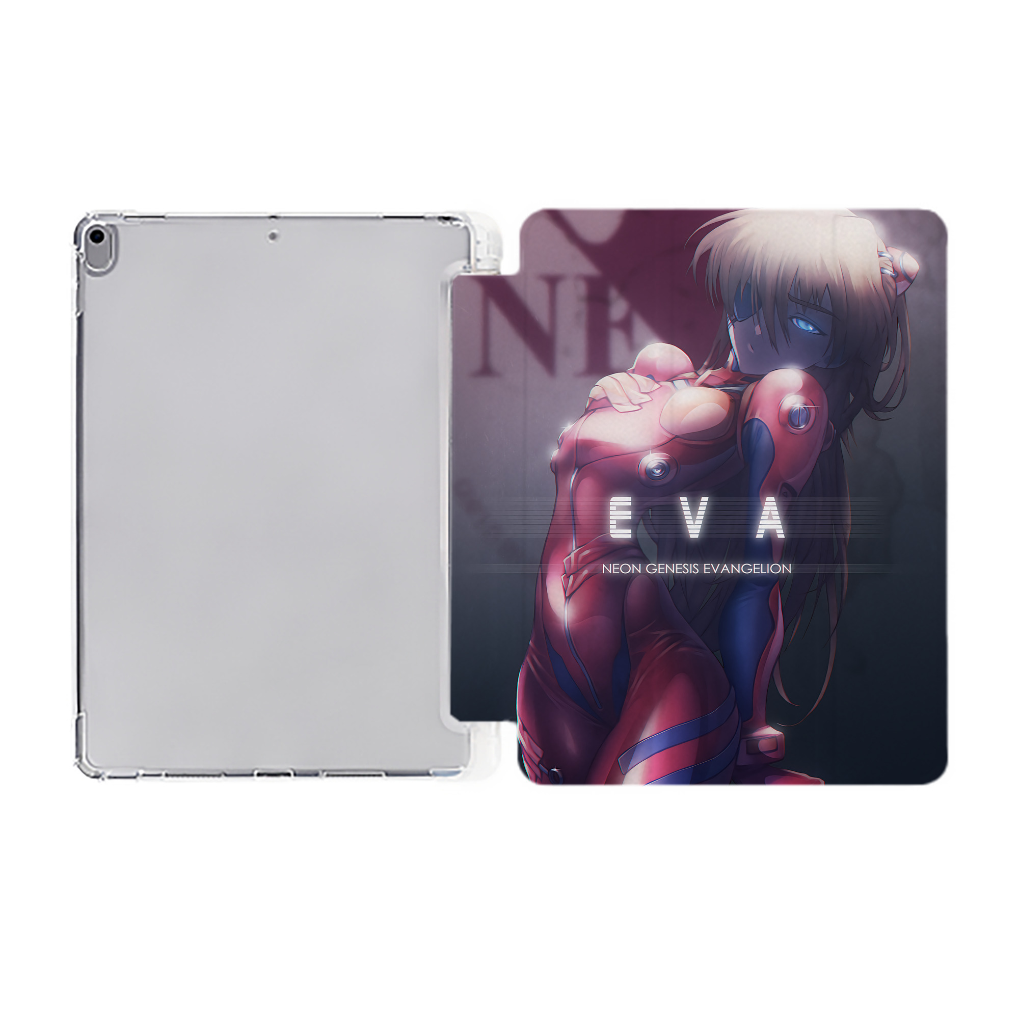（画像用） EVA 新世紀エヴァンゲリオン IPad ケース ペン収納付き 三つ折りスタンド PUレザー×シリコン 対応機種9.5/10.5/10.9インチ